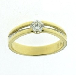 Bague Or et Diamant de 0,32 ct au centre