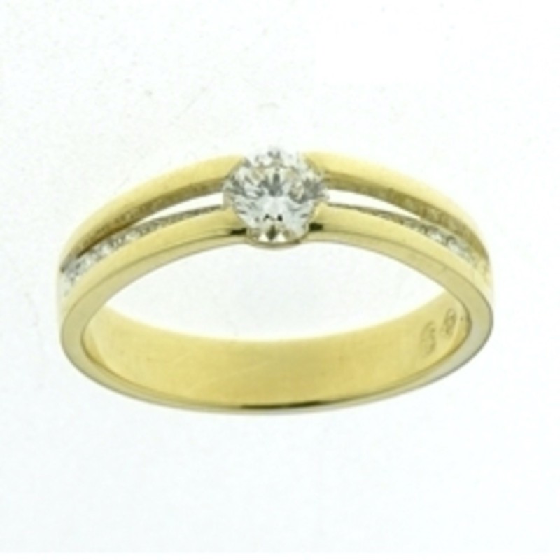 Bague Or et Diamant de 0,32 ct au centre