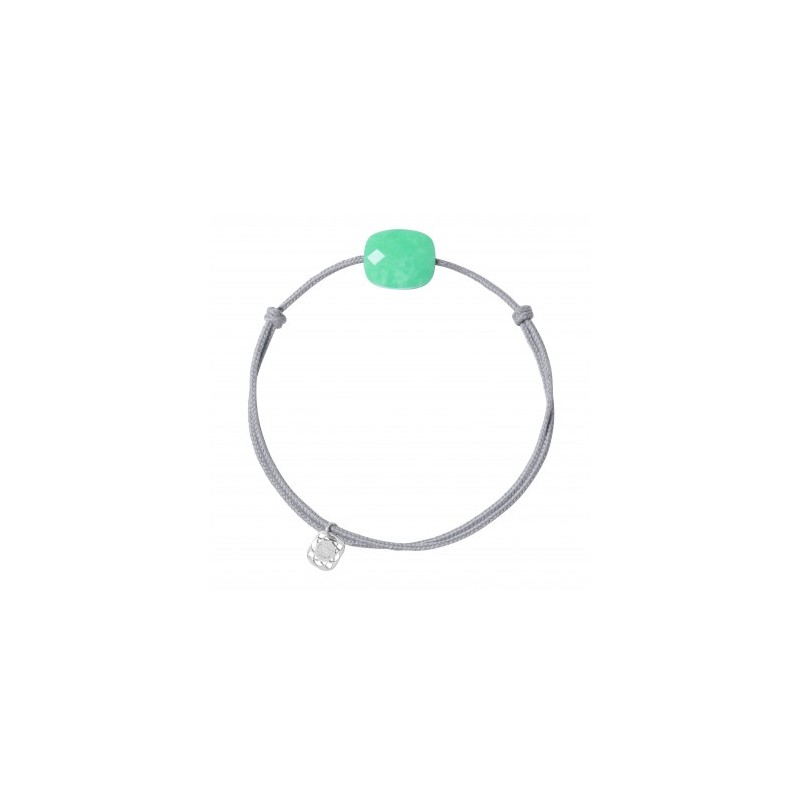 Bracelet Argent Chrysoprase menthe coussin