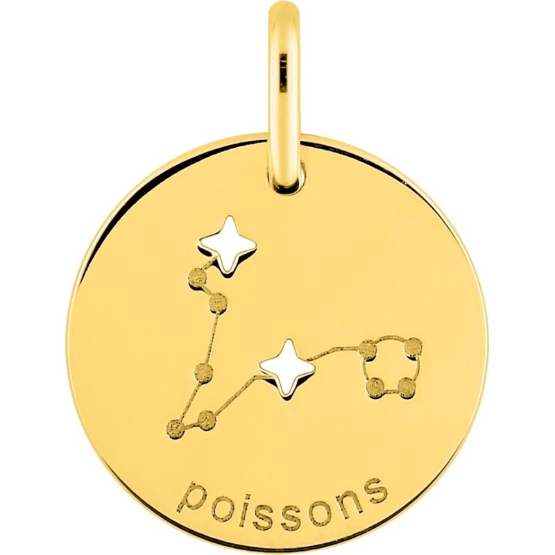 Médaille Or Constellation Poissons