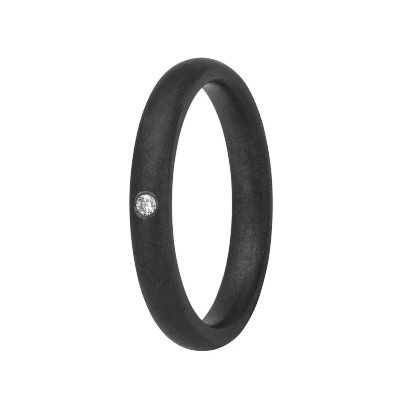 Alliance tantale Pure Curve Dark - 4 mm et Diamant