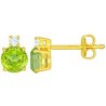 Boucles Or et Pierres Péridots et Diamants