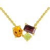 Collier Or et Pierres Citrine 0,35 ct - Péridot 0,12 ct et Rhodolite 0,40 ct