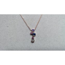 Collier Or et Pierres Saphirs multi-couleurs