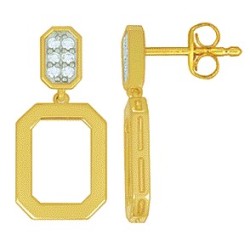 Boucles Or Pendantes et Pierres Diamants