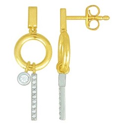 Boucles Or Pendantes et Pierres Diamants