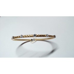Bracelet Argent plaqué or jaune et Oxydes
