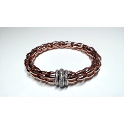 Bracelet Argent plaqué rose et fermoir empiérré