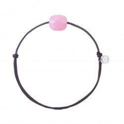 Bracelet Argent Opale rose coussin