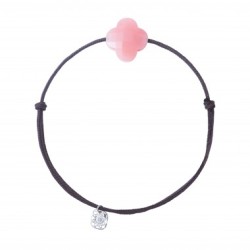 Bracelet Argent Opale rose Trefle