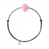 Bracelet Argent Opale rose Trefle