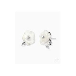 Boucles Argent et Nacre forme Rose