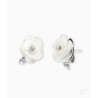 Boucles Argent et Nacre forme Rose
