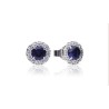 Boucles Argent Oxydes blancs et bleus